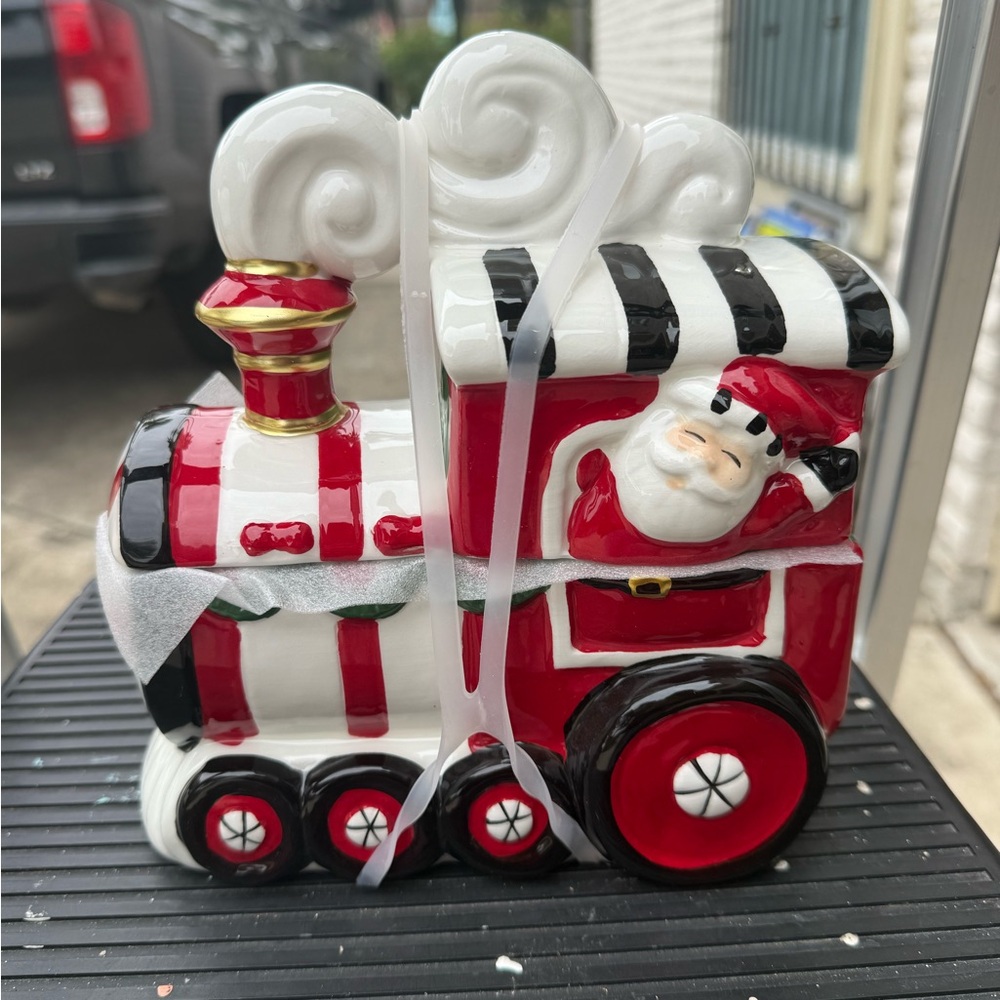 Festive Santa Train Ceramic Decoration